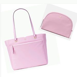 Kate Spade Pink Large Jae Tote & Cosmetic Bag Set